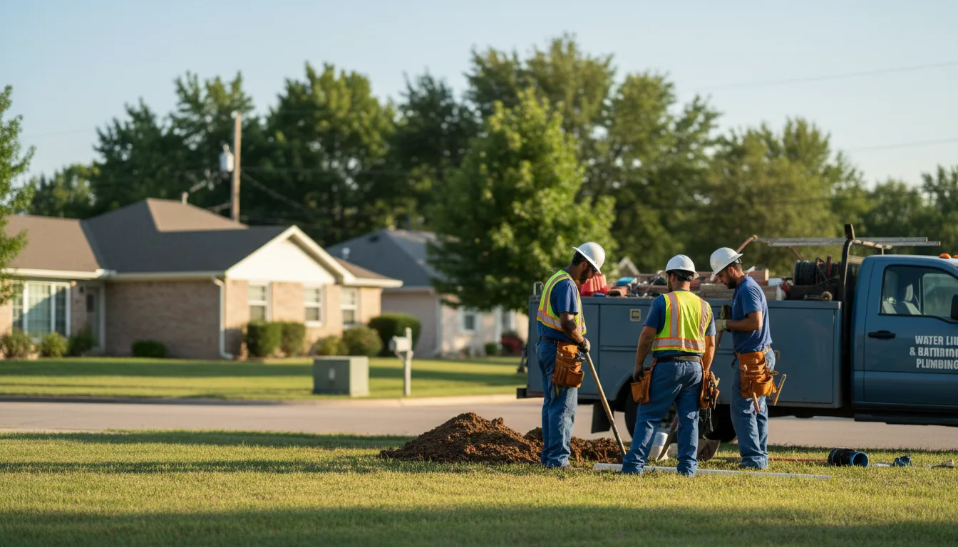 Residential water line and bathroom plumbing service in Gilmore, AR